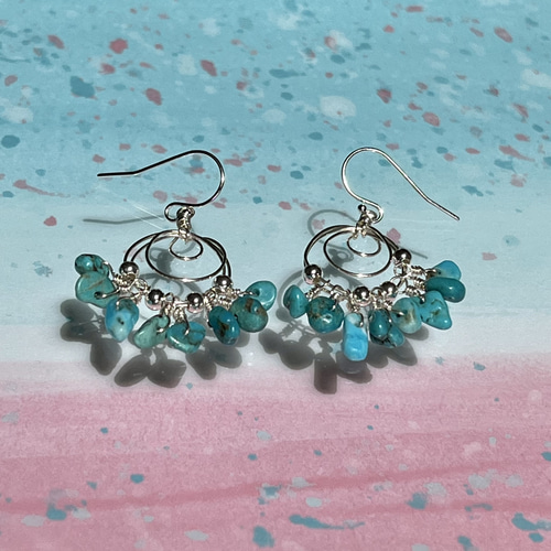 レア♪　ターコイズ☆シルバーフックピアス シルバーピアス フックピアス エスニック ドロップ しずく