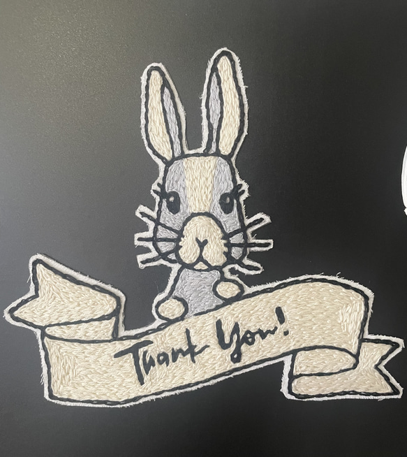 大判デコレーションマグネット　RABBIT thank you 2枚目の画像