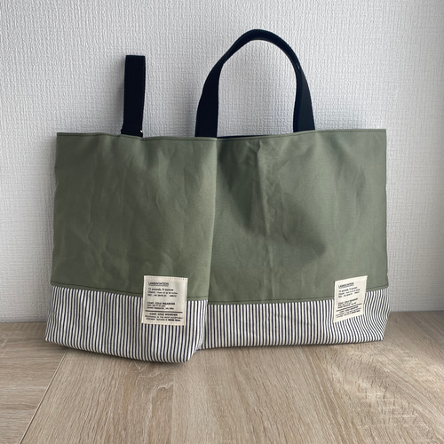 入学入園レッスンバック上履き入れランチョンマットデニムヒッコリー