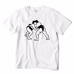 LACICO すもう Tシャツ (ホワイト / ブラック / S～XL) 送料無料 ラッピング無料 バレンタイン 相撲 1枚目の画像