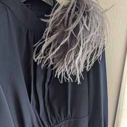 受注制作 ふんわりグレーのオーストリッチコサージュ コサージュ