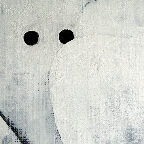 天使のグラフィティアート 原画 絵画 キャンバス画 モノクロ 翼 一点