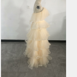 夢幻洋裝 吊帶背心 長洋裝 派對洋裝 繫帶式柔軟分層薄紗裙 第2張的照片