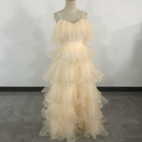 憧れのドレス キャミソール ロングドレス パーティードレス 編み上げ  