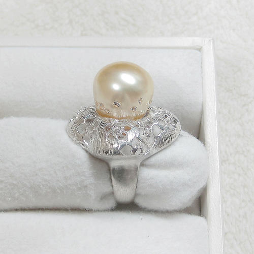 17.59ct、13mm南洋真珠とSV925の指輪（リングサイズ：9号、サイズ変更