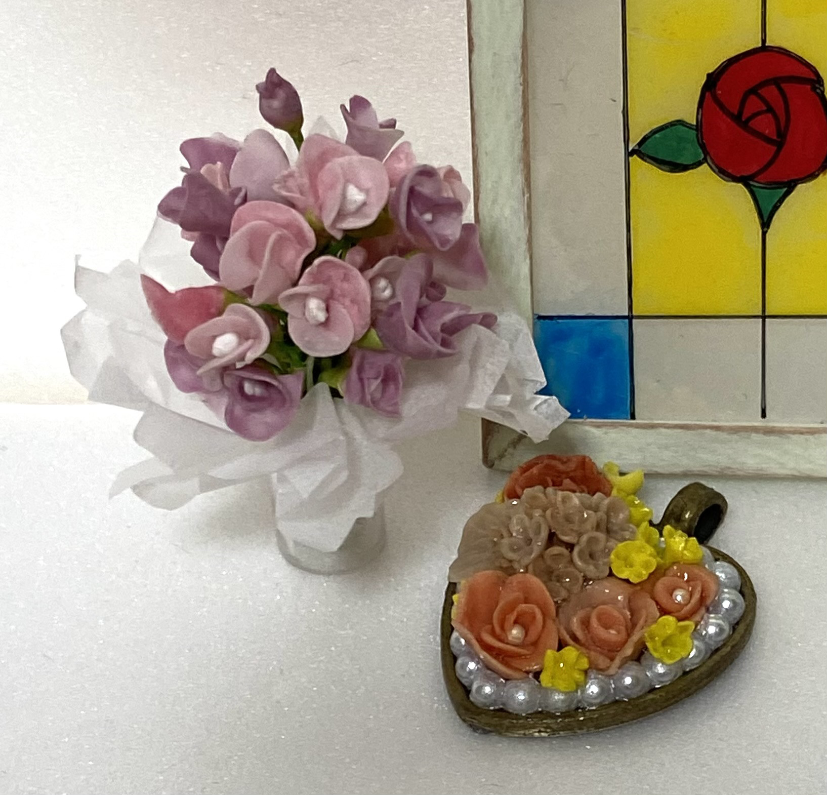 短期出品　花トカゲさん　創作人形　ハンドメイド　樹脂粘土人形