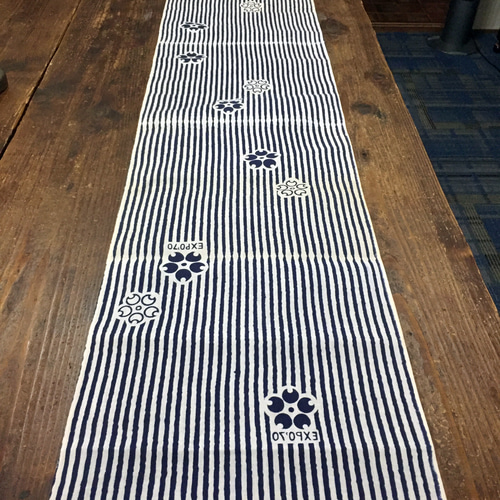 希少 昭和レトロ 大阪万博 EXPO70s柄 浴衣 本藍ハンドメイド