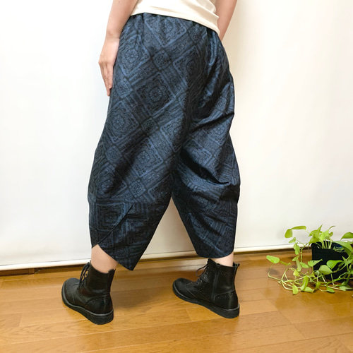 大島紬*通常丈+3.5cm*サルエルパンツ+ストール*裏地付き 大島紬*通常丈+3.5cm*サルエルパンツ+ストール*裏地付き