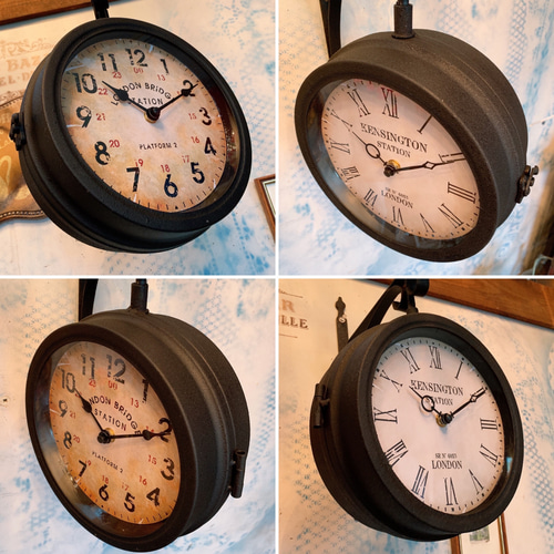 アンティークな部屋/ 両面式 壁掛け時計（回転型） ウォール