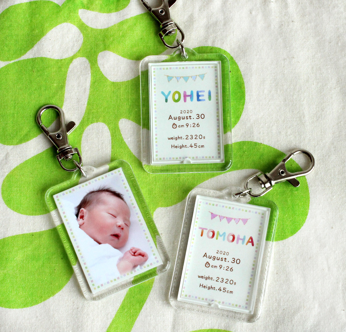 ＊Creema限定2208＊名入れブランケット＊写真入りキーホルダー＊出産祝い＊ギフトセット＊