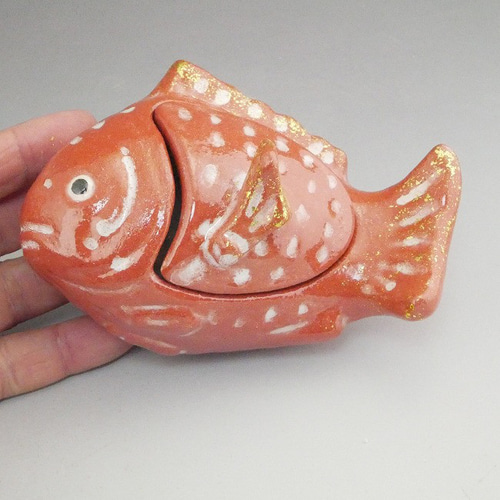 ◇商品番号 200 赤楽 鯛 蓋物・香合 その他インテリア雑貨 松韻堂 通販