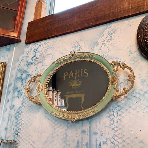 ☆ロココ調の素敵なミラー・ヴィンテージ☆ エンジェルが微笑むロココ