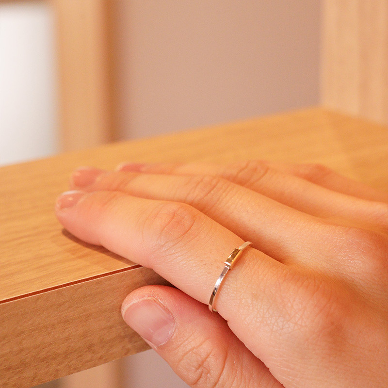 プラチナ&ゴールド　コンビリング（インゴット）