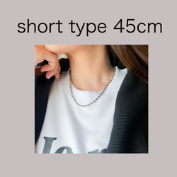 【ifumé】金属アレルギー対応｜サージカルステンレス製 ライスボールチェーンネックレス 太めタイプ 6×4mm 12枚目の画像