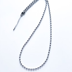 【ifumé】金属アレルギー対応｜サージカルステンレス製 ライスボールチェーンネックレス 太めタイプ 6×4mm 6枚目の画像