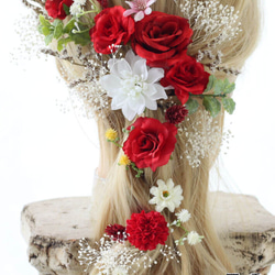 ラプンツェル シモーヌ3色 DEF ドライフラワー 造花 ヘッドドレス ウエディング ディズニー プリンセス K_437 5枚目の画像