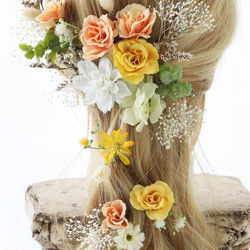 ラプンツェル シモーヌ3色 DEF ドライフラワー 造花 ヘッドドレス ウエディング ディズニー プリンセス K_437 15枚目の画像