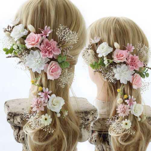 ラプンツェル シモーヌ3色 DEF ドライフラワー 造花 ヘッドドレス