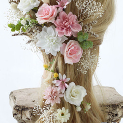 ラプンツェル シモーヌ3色 DEF ドライフラワー 造花 ヘッドドレス ウエディング ディズニー プリンセス K_437 10枚目の画像