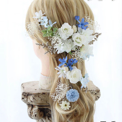 ラプンツェル シモーヌ3色 ABC ドライフラワー 造花 ヘッドドレス ウエディング ディズニー プリンセス K_437 7枚目の画像