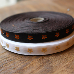 德國KAFKA卡夫卡公司321【50cm單位】寬度約10mm【薄款】-雛菊小花朵圖案小花提花絲帶 第3張的照片
