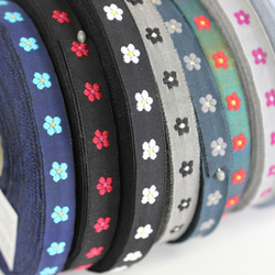 德國KAFKA卡夫卡公司321【50cm單位】寬度約10mm【薄款】-雛菊小花朵圖案小花提花絲帶 第4張的照片