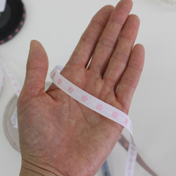 德國KAFKA卡夫卡公司321【50cm單位】寬度約10mm【薄款】-雛菊小花朵圖案小花提花絲帶 第12張的照片