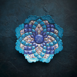ペルシャのエナメル皿　飾り皿　Φ17ｃｍ【ミーナーカーリー006】 1枚目の画像