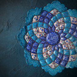 ペルシャのエナメル皿　飾り皿　Φ17ｃｍ【ミーナーカーリー006】 2枚目の画像