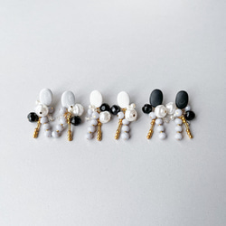 ポリマークレイ × ミックスビジュー costume jewelry ピアス -white- 13枚目の画像