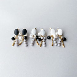 ポリマークレイ × ミックスビジュー costume jewelry イヤリング -black- 13枚目の画像
