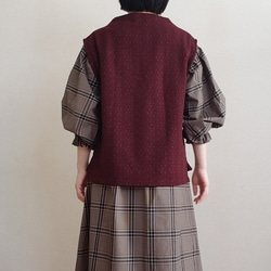 <creema限定>ラスト一着！Bottle neck no osumashi vest aranami  葡萄色 4枚目の画像