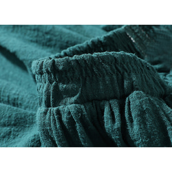 綿麻スカート　シンプルスカート　ウエストゴム　ポケット付き　グリーン　＃L070GR 5枚目の画像