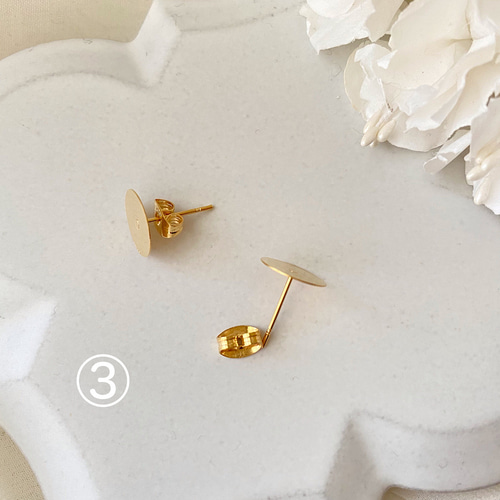 ビジューイヤリング／ピアス イヤリング・ノンホールピアス Rose Color