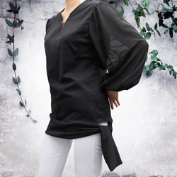 即完売　cygne ビックパフスリーブシースルートップス Nadine ブラック 即完売 cygne ビックパフスリーブシースルートップス Nadine