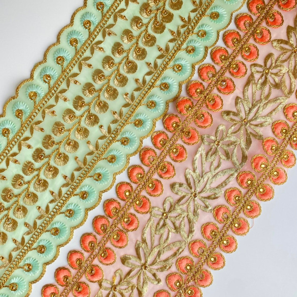 インド刺繍リボンセット（50cm×2） リボン・テープ Titalee 