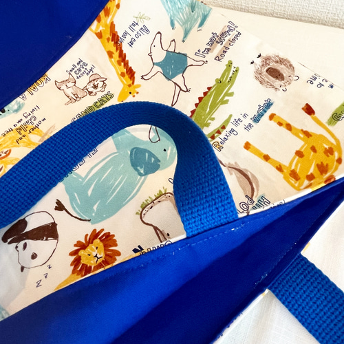 ⋈*【New】北欧風おしゃれアニマル柄レッスンバック 入園入学グッズ