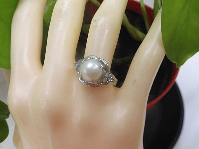 天然石 本真珠(パール)リング17号　　211221935