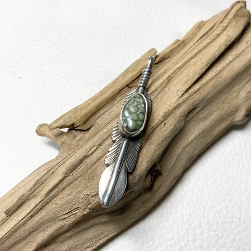 シルバー925 ペンダントトップ　フェザー　ターコイズ　ネックレス　新品　5-1 シルバー925 ペンダントトップ フェザー ターコイズ ネックレス