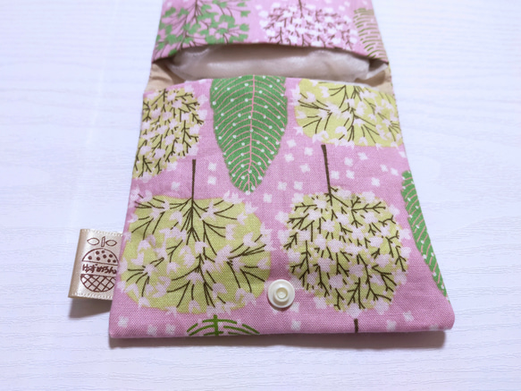 餐巾袋（2 折） 可像手帕一樣攜帶 斯堪的納維亞風格 樹木 粉紅色 第3張的照片
