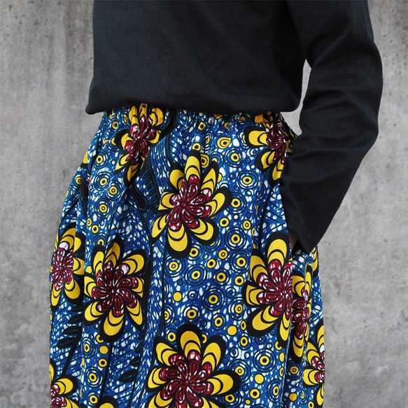 ★ 送料無料 ★ アフリカ布のロングスカート（アフリカンプリント）ロング・マキシ 5枚目の画像