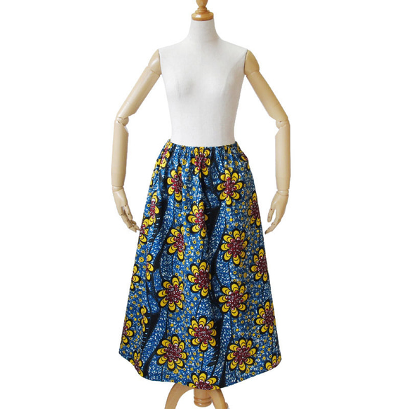 ★ 送料無料 ★ アフリカ布のロングスカート（アフリカンプリント）ロング・マキシ 8枚目の画像