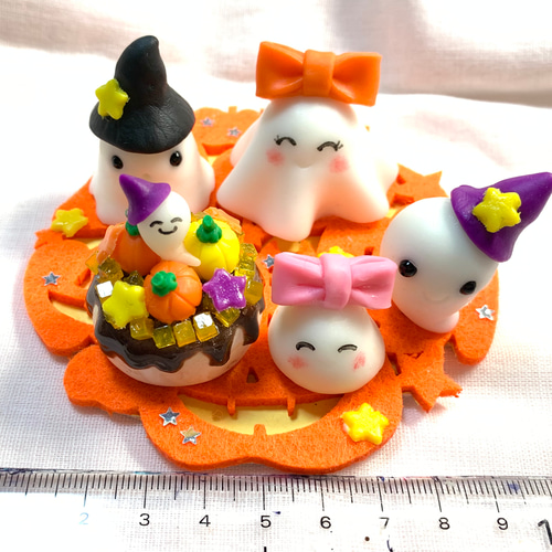 ☆おばけちゃん達のハロウィンパーティー(受注生産) 樹脂粘土