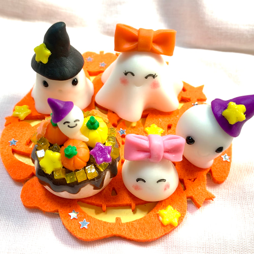 ☆おばけちゃん達のハロウィンパーティー(受注生産) 樹脂粘土