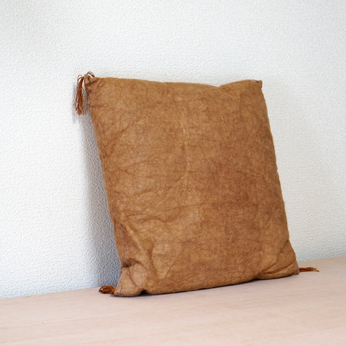 和紙 手染め 伝統工芸品 クッション 民藝 柿渋 座布団 工芸品 2