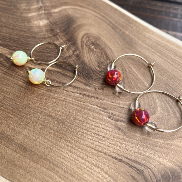 Kyoto-Opal 14kgf Earrings ～唐紅花～ 5枚目の画像