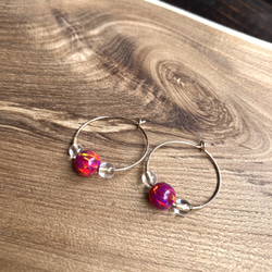 Kyoto-Opal 14kgf Earrings ～唐紅花～ 3枚目の画像
