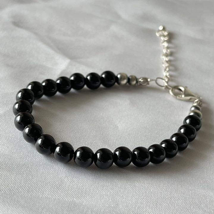 ZOKU インディアンジュエリーナバホパール使用！　ブレスレット　オニキス