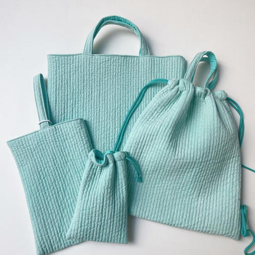 ヌビ レッスンバッグ エメラルドグリーン ヌビバッグ◇キルティング