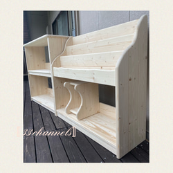 教具棚3段（背板あり・キャスターなし） モンテッソーリ 木製棚 食器